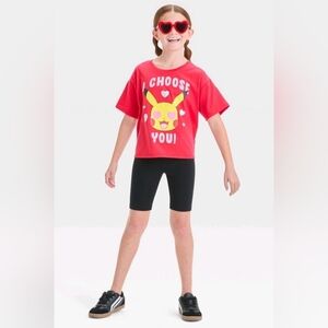 Youth Pikachu I Choose You Short Sleeve Valentine's Day T-Shirt - Red. Pokémon